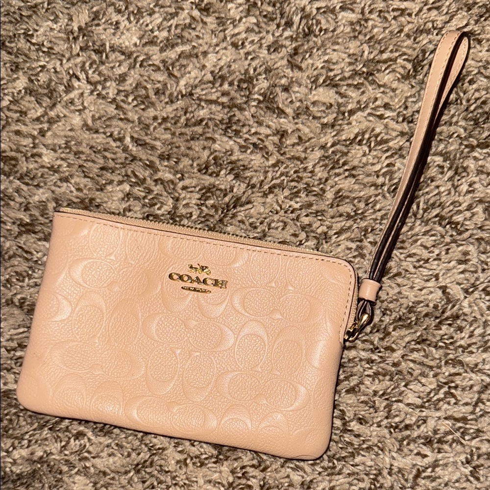 Coach Beige Wristlet